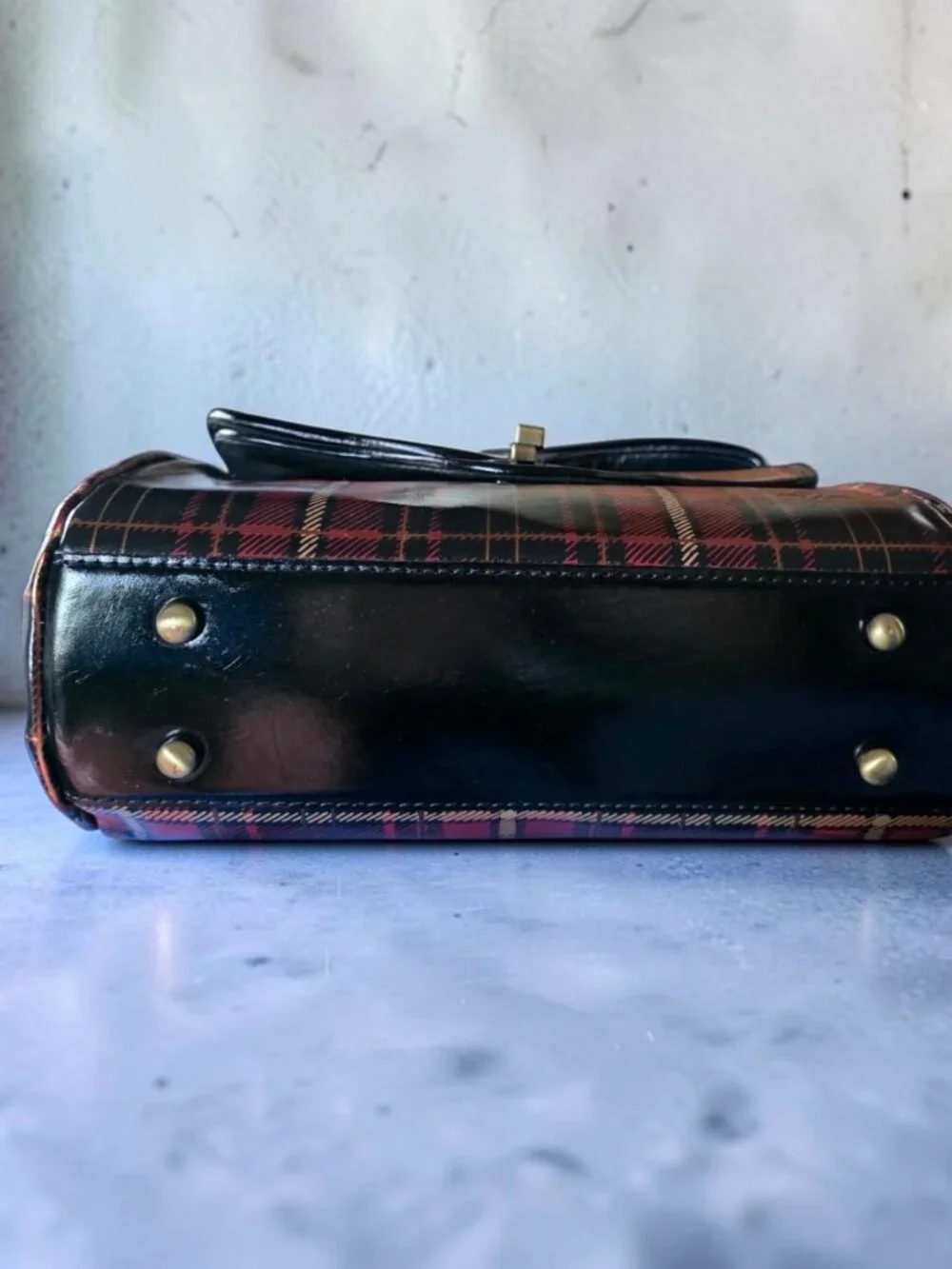 EUC PATRICIA NASH Tartan Plaid Calvi Satchel Signature Holiday Collection